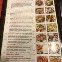 Vegan section of menu at Chopstix in Seaside