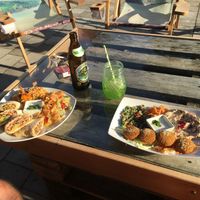 Vegan Falafel dish and drink at Abdus Soul Kitchen and Cafe in Altotting
