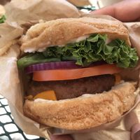 Vegan Burger - big and filling with great flavor at Coulter Cafe & General Store in Coulterville