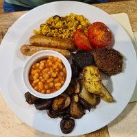 Cooked full English breakfast at Goats & Oats at Garsdale in Sedbergh