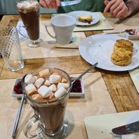 Hot chocolates and homemade warm scones at Goats & Oats at Garsdale in Sedbergh
