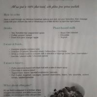 Breakfast menu at Goats & Oats at Garsdale in Sedbergh