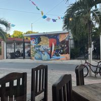 The view from our table inside of the outdoor seating    at Sol de Maple in Cozumel