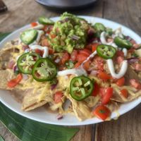 Loaded nachos  at Sol de Maple in Cozumel