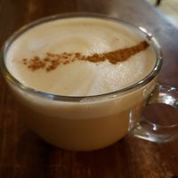 Yummy Cappuccino with coconut milk at Sol de Maple in Cozumel