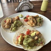 Baja Tacos made with grilled cauliflower   at Sol de Maple in Cozumel