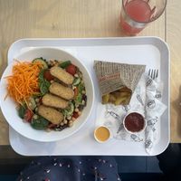 Tempeh Salad with selfmade limonade  at Krowarzywa - Monte Cassino in Szczecin