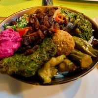 Self-made bowl from the buffet  at Green Olive in Luxembourg City