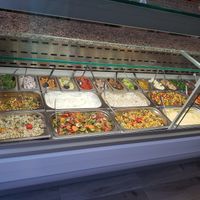 Food selection at Green Olive in Luxembourg City