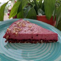 Cherry Hazelnut Cheesecake at Greenology Artisan Desserts in Nicosia