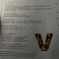 Menu at The Creek Bistro Chic in Tunis