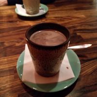 Hot chocolate with oat milk at Under Uret in Svendborg