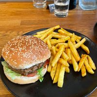 vegan burger (fries included) at Bautinn in Akureyri