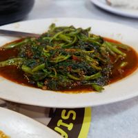 Fried Kang Kong With Sambal. at Forever Green 長榮素食館 in Petaling Jaya