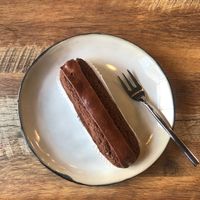 Eclair (pastry from a local organic baker) at Green Stub in Hegenheim