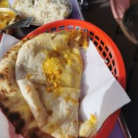 Vegan cheese garlic naan at The Vegan Indian in Amsterdam