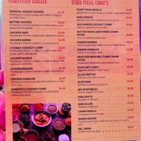 Menu page at The Vegan Indian at The Vegan Indian in Amsterdam