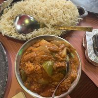 Vegan ‘chicken’ masala and rice  at The Vegan Indian in Amsterdam