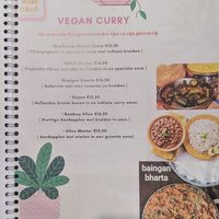 Menu at The Vegan Indian in Amsterdam