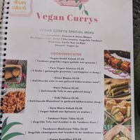 Menu at The Vegan Indian in Amsterdam