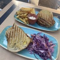 Toasties, chips, coleslaw and mayo!  at Thrive in Cambridge