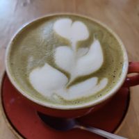 Matcha latte at Thrive in Cambridge
