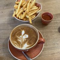 Coconut chai & chips  at Thrive in Cambridge