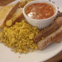 Vegan breakfast - 4/10 didn't really have much flavour and was quite dry at Thrive in Cambridge