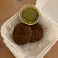 Fried mashed potato appetizer with chutneys  at Kohinoor in Champaign