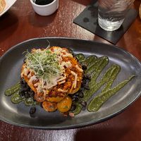 Vegan stuffed bell pepper at AQUA Restaurant in Duck