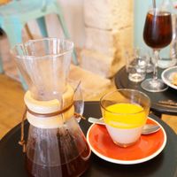 Pannacotta (vegan) + Chemex at Cafe 1802 in Rennes