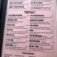 Drink menu (offers drinks with coconut milk or aquafaba) at Brixton House in Bratislava