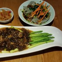 Asparagus with morels (ask to remove meat!) at V Sherry 云雪丽 - Yún Xuě Lì in Lijiang