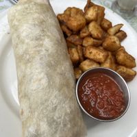 Vegan breakfast burrito with potatoes   at 821 Cafe in Richmond