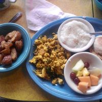 Love this plate. 
The potatoes are a must when you eat here.  at 821 Cafe in Richmond