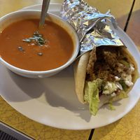 Gyro and tomato bisque which tasted  at 821 Cafe in Richmond