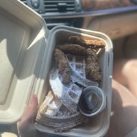 Chicken and Waffles.  at Vegans on The Run in Shreveport