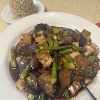 Eggplant tofu !!! Delicious!!!  at Grasshopper Restaurant in Boston