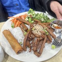 Vermicelli with seitan “pork"  at Grasshopper Restaurant in Boston