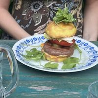 Beyond meat burger  at VeggieDick in Mikulov