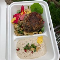 Lentil roast with cauliflower salad and vegan tahin yoghurt (to go) at Leyenhof Bistro in Bonn