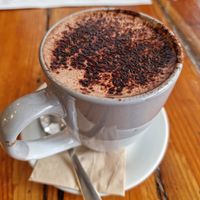 Hot chocolate with almond milk (other options available) 💙 at The Hummingbird - Little Bird in Mandurah