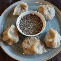 Dumplings at Mundo Vegano in Bogota
