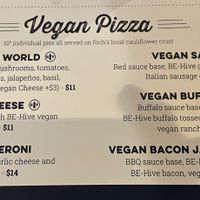 Vegan pizza options  at East Nashville Beer Works in Nashville