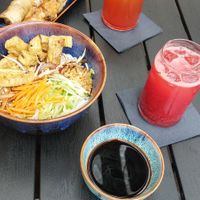 Amazing vegan food in Olomouc! Ice mochi is also vegan. at Ca Phe District in Olomouc