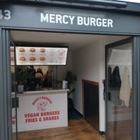 Front door at Mercy Burger in East London
