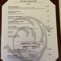 Menu   at Café Central in Vienna