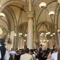 view from the booth  at Café Central in Vienna