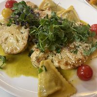 A very good surprise at Café Central, and not that expensive. This vegetarian dish was delicious! Cauliflower steak with ravioli and pistachio pesto 👌   at Café Central in Vienna