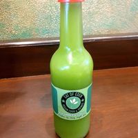 Cucumber ginger juice. Quite sweet but still nice at Soul & Eden in West London